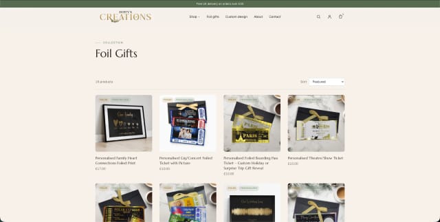 Foil Gifts category page