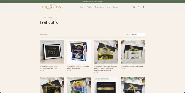 Foil Gifts category page
