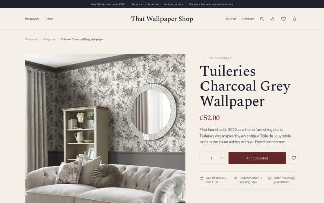 Wallpaper product page